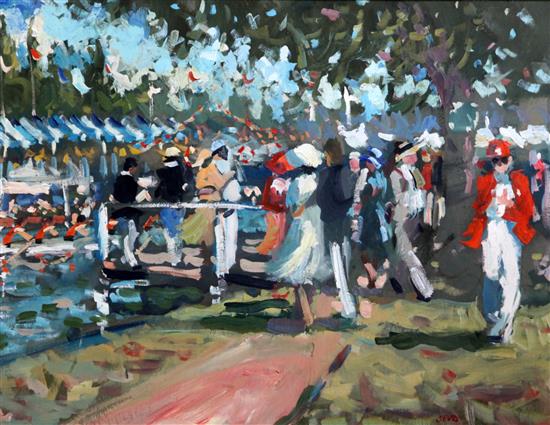 § Sherree Valentine Daines (1956-) Henley Regatta 17 x 21.5in.